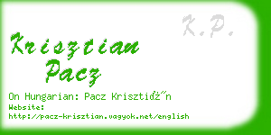 krisztian pacz business card